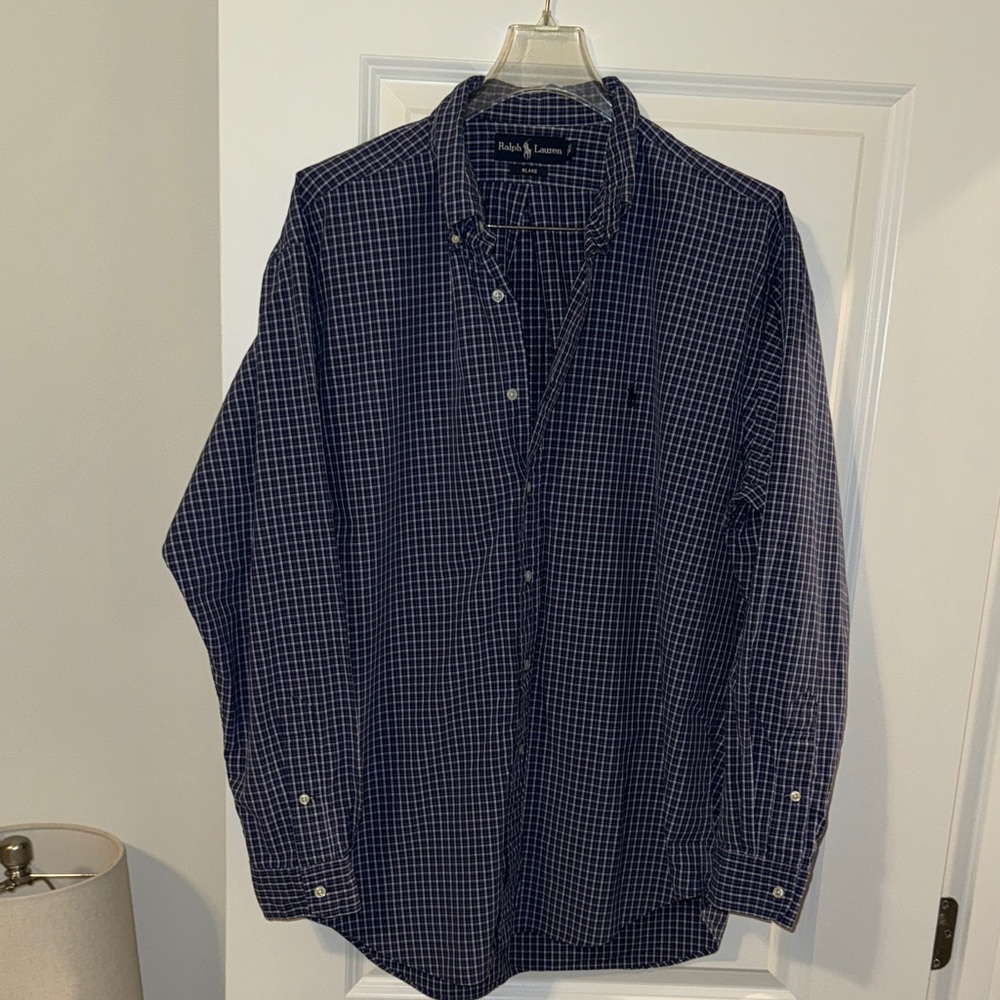 Polo Ralph Lauren Men's Navy Checkered Shirt